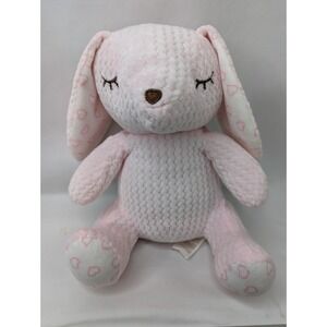 Snugly Baby Pink Rabbit Plush 8 Inch Texture Heart Stuffed Animal Toy